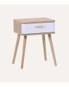 Mesita de Noche Tania con 1 cajón Rayada de MDF