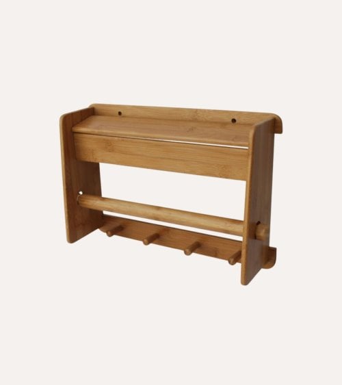 Portarollos Triple Fabricado en Madera de Bambú