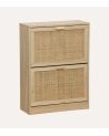 Zapatero Decor con 2 Puertas Abatibles de Ratán y Melamina