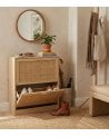 Zapatero Decor con 2 Puertas Abatibles de Ratán y Melamina