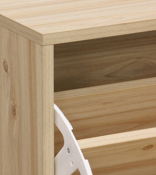 Zapatero Decor con 2 Puertas Abatibles de Ratán y Melamina
