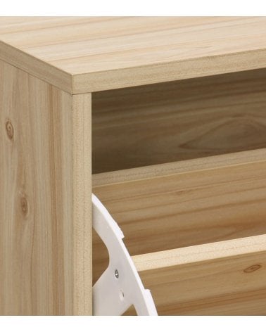 Zapatero Decor con 2 Puertas Abatibles de Ratán y Melamina