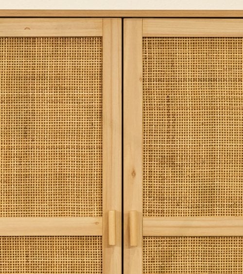 Aparador Decor con 2 puertas de Melamina y Ratán