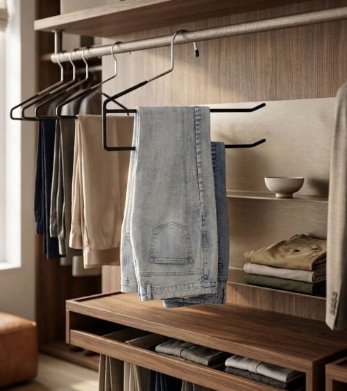 Percha para Pantalón de 2 barras Abierta de Metal