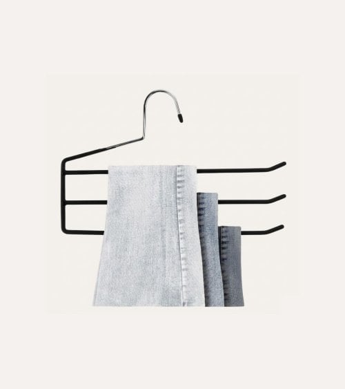 Percha para Pantalón de 3 barras con Mitad Abierta de Metal