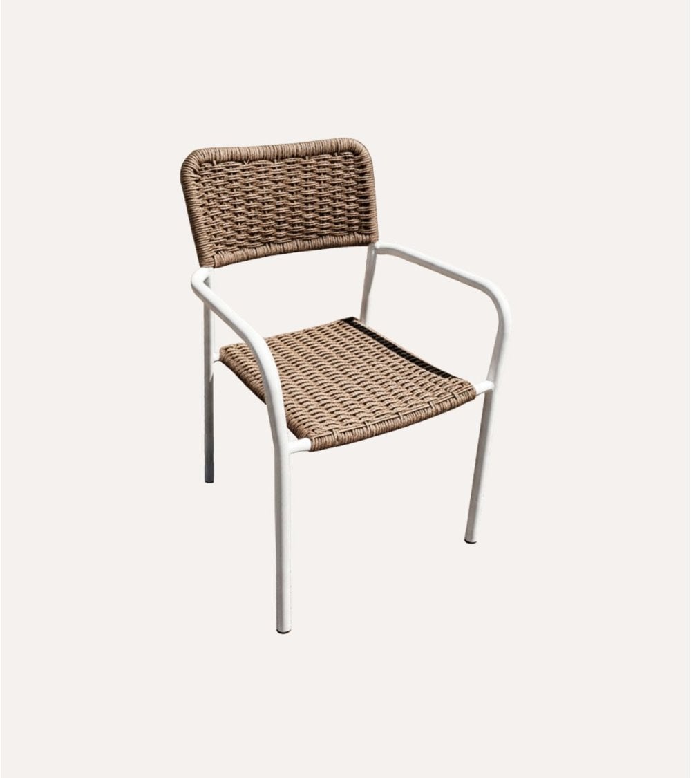 Silla Sava Para Exterior de Mimbre y Metal