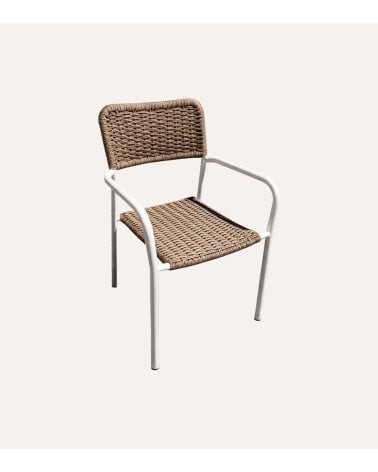 Silla Sava Para Exterior de Mimbre y Metal