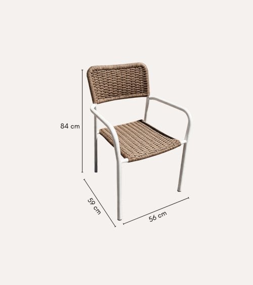 Silla Sava Para Exterior de Mimbre y Metal