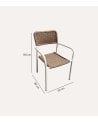 Silla Sava Para Exterior de Mimbre y Metal