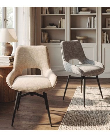 Silla Dara Giratoria de Tejido y Metal
