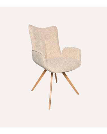 Silla Mireia con Patas Metálicas Imitación Madera