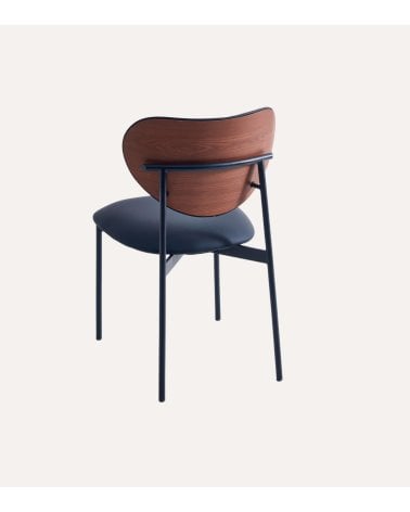 Silla Eva con Símil de Cuero de Metal y Madera