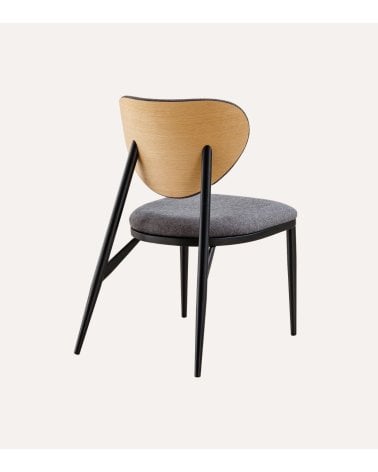 Silla Moon con Respaldo de Madera y Estructura de Metal