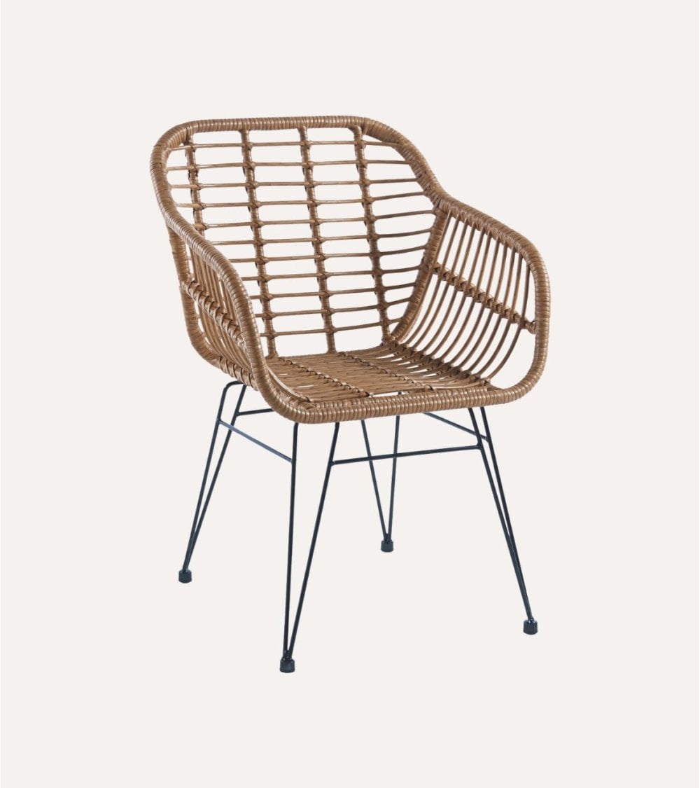 Silla Bombay de Ratán Sintético y Metal