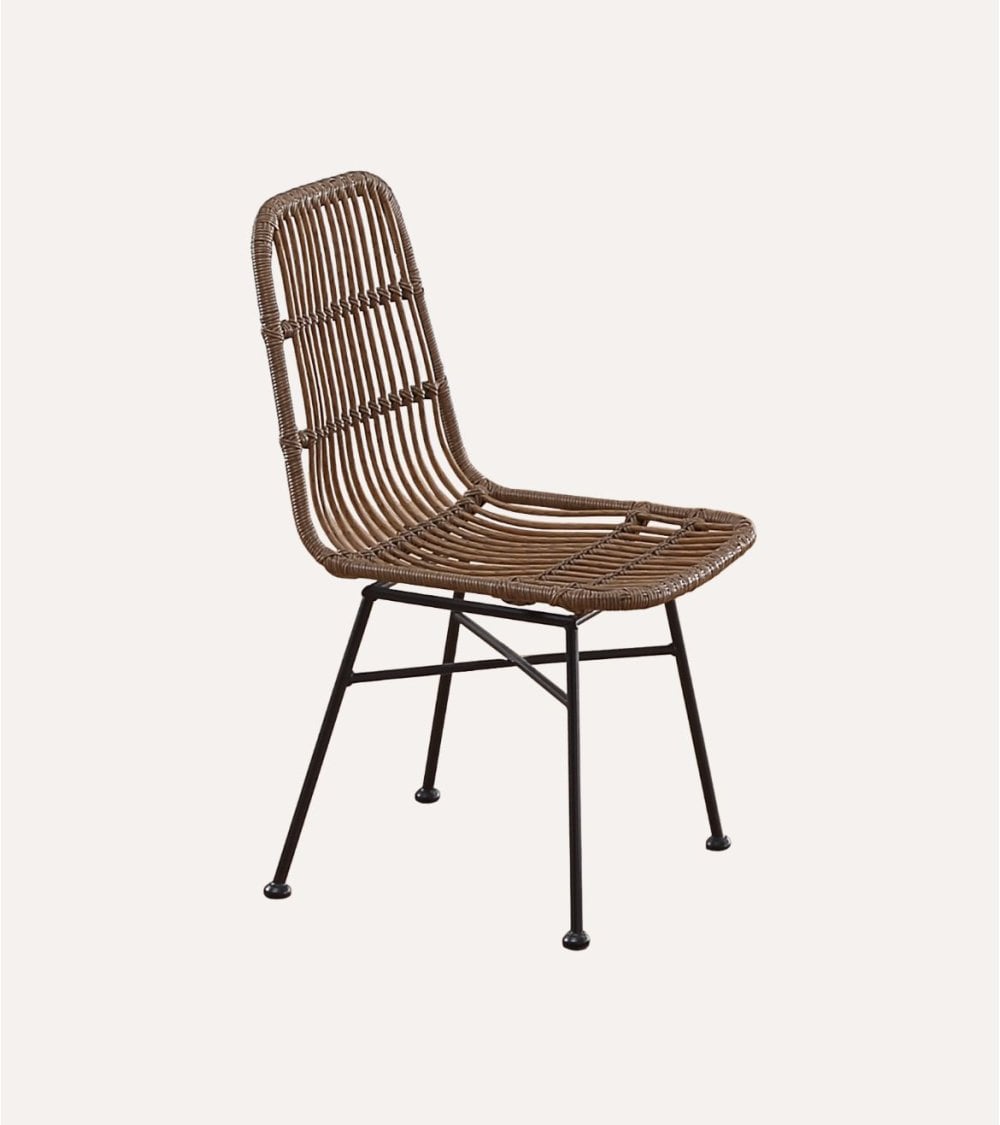 Silla Thai de Ratán Sintético y Metal