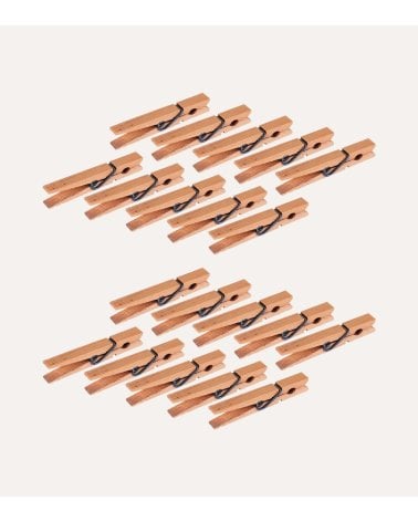 Set de 20 Pinzas para Colgar Ropa de Madera