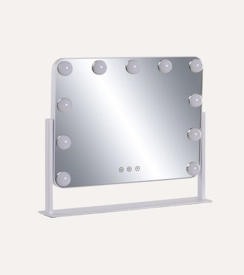 Espejo con Bombillas LED Redondeado Tactil de Cristal