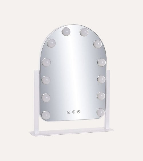 Espejo con Bombillas LED en Forma de Cúpula Táctil de Cristal