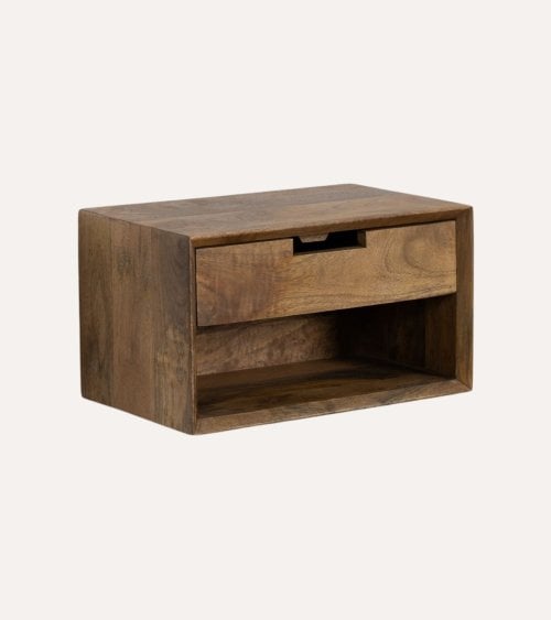 Mesita de noche Colgante con Anclaje de Madera de Mango
