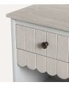 Mesita de Noche con Cajón a Rayas de Madera de Pino
