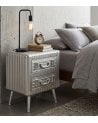 Mesita de Noche Industrial Estilo Maleta de MDF y Metal