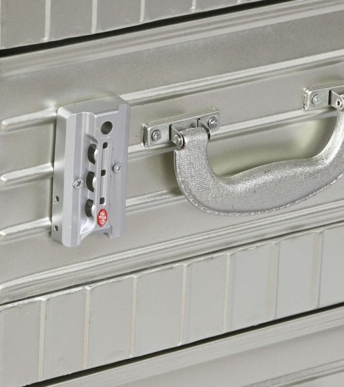 Mesita de Noche Industrial Estilo Maleta de MDF y Metal