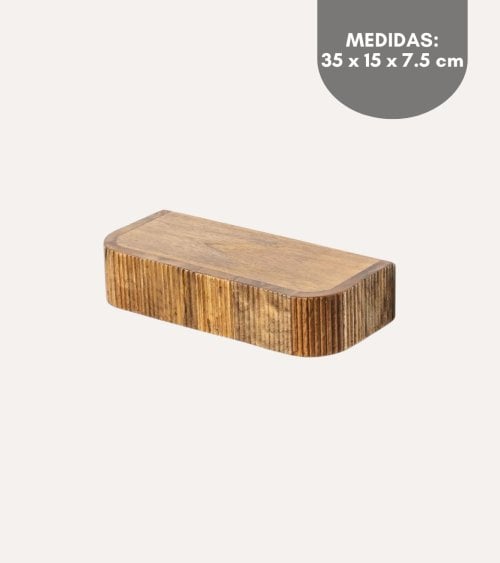 Mesita de Noche Colgante con Anclaje de Madera de Mango