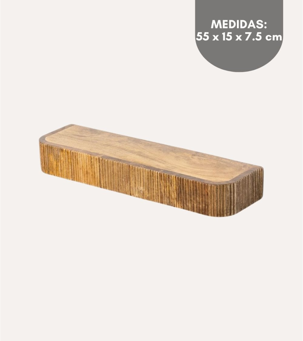 Mesita de Noche Colgante con Anclaje de Madera de Mango