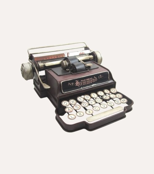 Figura Decorativa Maquina de Escribir Vintage de Metal