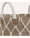 Cesta Natural con Patron de Fibra y Algodón