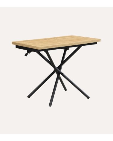 Mesa de Centro Katy Elevable y Extensible Tipo Libro de Melamina