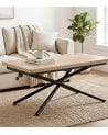 Mesa de Centro Katy Elevable y Extensible Tipo Libro de Melamina