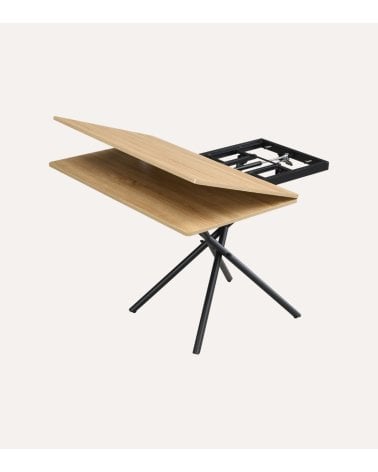 Mesa de Centro Katy Elevable y Extensible Tipo Libro de Melamina