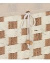 Cesta Rectangular con Patrón a Cuadros de Fibra y Algodón