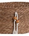 Cesta Cilíndrica Natural con Colgante de Fibra
