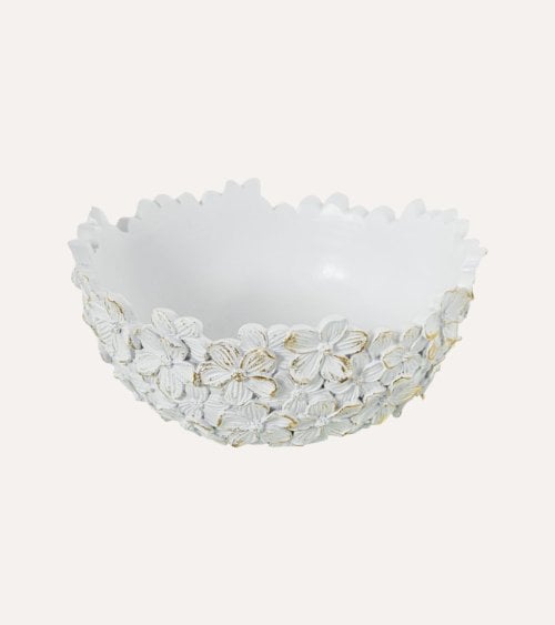 Centro de Mesa con Flores en Relieve de Resina