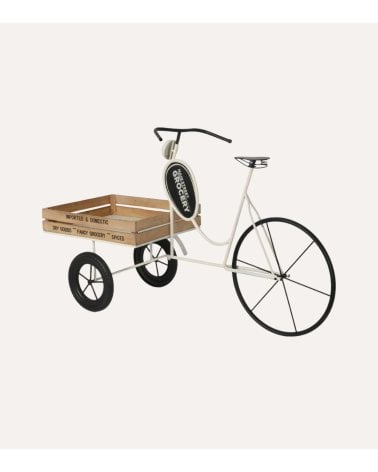 Macetero Triciclo con Cesta de Madera y Metal