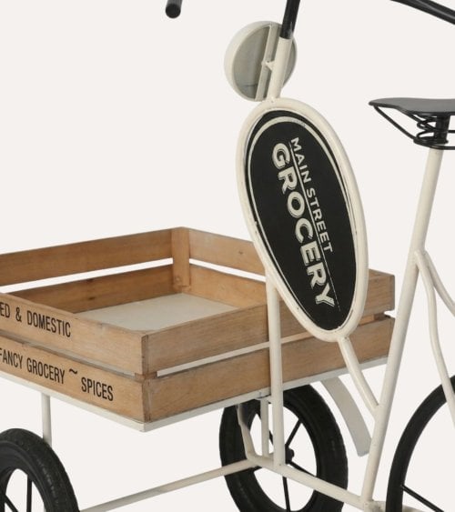 Macetero Triciclo con Cesta de Madera y Metal