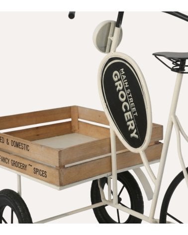 Macetero Triciclo con Cesta de Madera y Metal