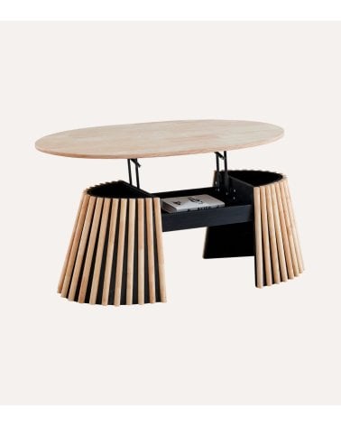 Mesa de Centro Grove Elevable de Madera de Roble