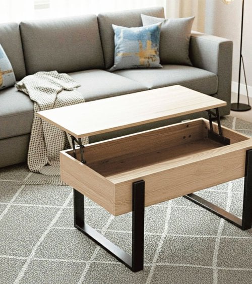 Mesa de Centro Industrial Elevable de MDF