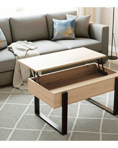 Mesa de Centro Industrial Elevable de MDF
