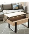 Mesa de Centro Industrial Elevable de MDF