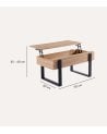 Mesa de Centro Industrial Elevable de MDF