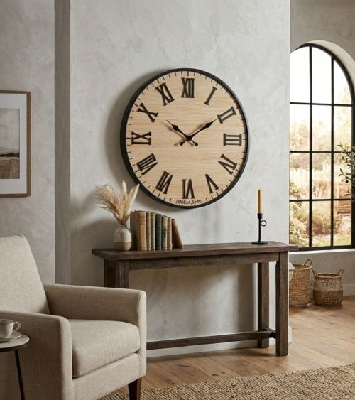 Reloj de Pared Números Romanos de Metal