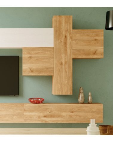 Estantería Estilo Módulo Puzzle en Roble o Blanco