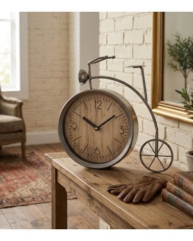 Reloj de Sobremesa Bicicleta Vintage de Metal