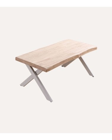 Mesa de Centro Xena Elevable con Borde Tallado de Madera de Roble