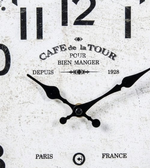 Reloj de Pared Vintage Francés de Madera y MDF