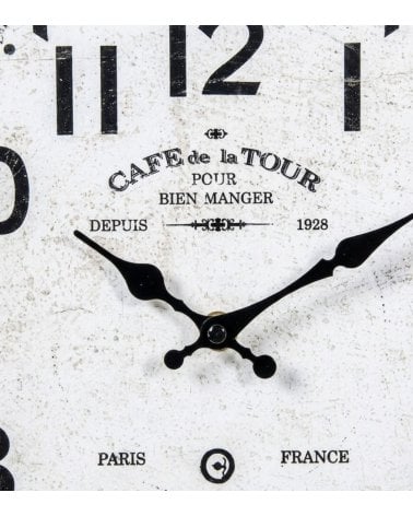 Reloj de Pared Vintage Francés de Madera y MDF
